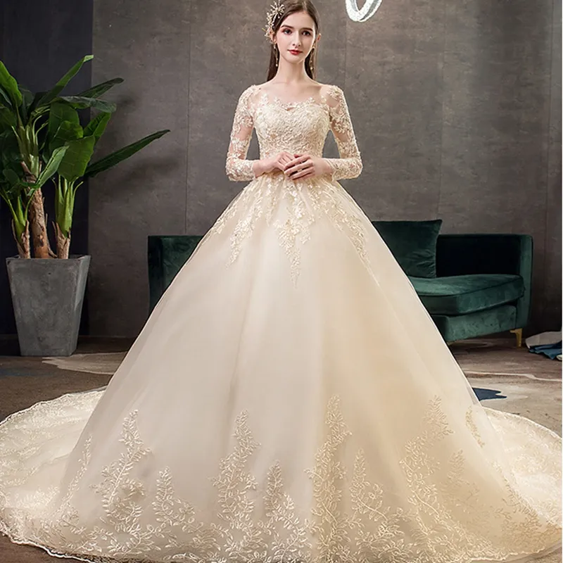 champagne color wedding dress