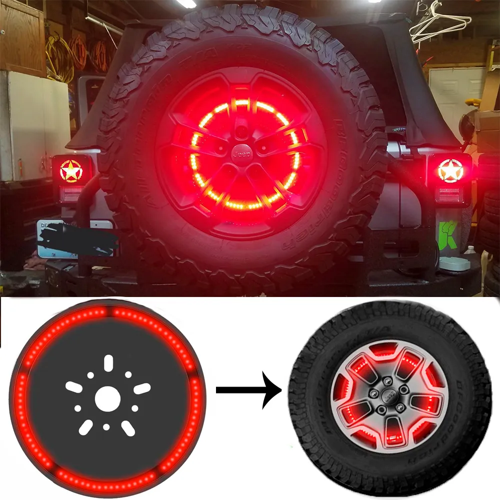 Spare Tire Brake Light LED 3rd Third Wheel Lighting Lamp Ring For Jeep