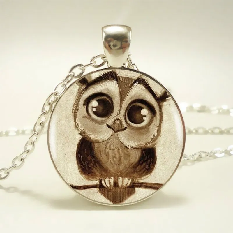 2020 Cute Owl Wisiorek Silver Naszyjnik Dla Sowa Fani Kochanka Zwierząt Protector Najlepsze prezenty dla dzieci Halloween Prezent Przyjaciele Projekt Naszyjnik Wisiorek