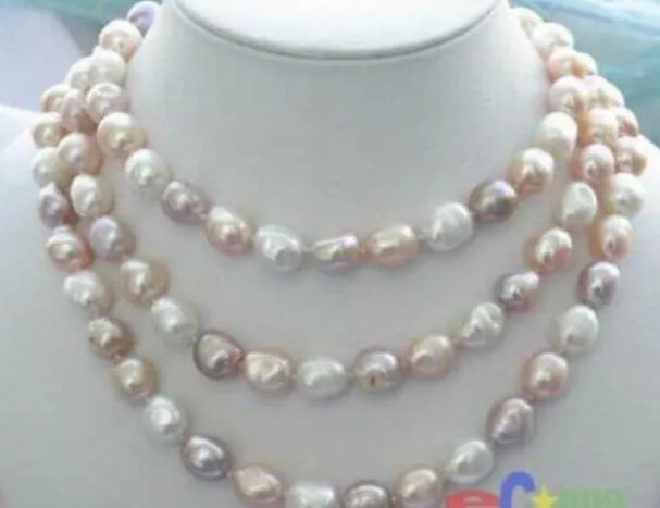 NOUVEAU long 50 8-9mm baroque multicolore collier de perles d'eau douce 314U