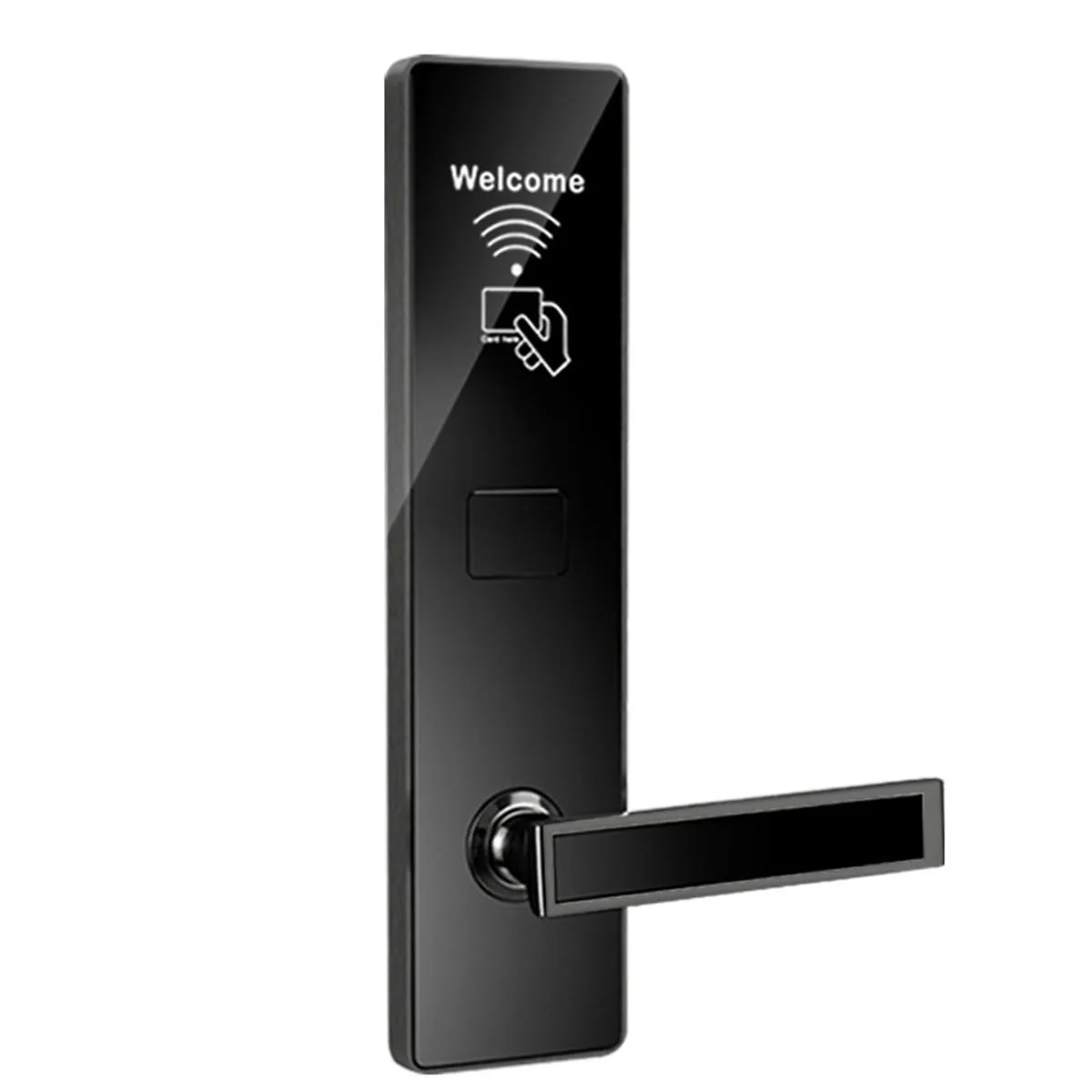 Цифровой Keyless Электронный код карты контроля доступа Дверной замок из нержавеющей стали Замок безопасности отеля - черный