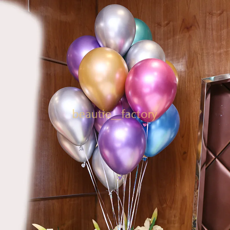 50pcs Ballon de latex métallique 12 "Haute Qualité 3G Métal Ballons de décoration Multi Colors Party Célébration