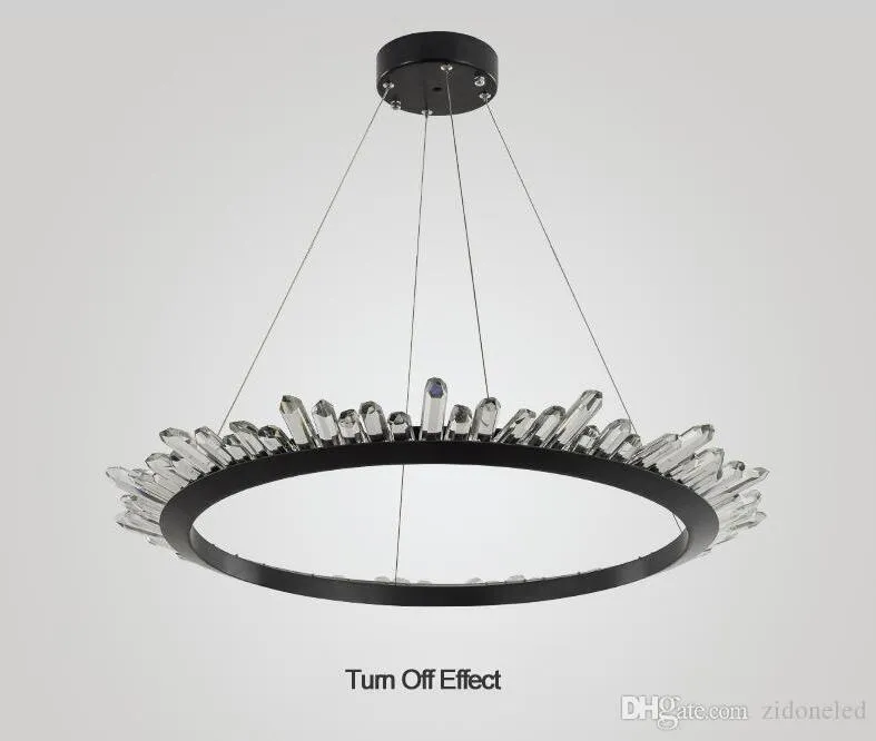 Роскошные светодиодные хрустальные люстры освещения круглые кристаллы подвесной светильник черный подвесной свет для гостиной дома украшения Lustre de Cristal