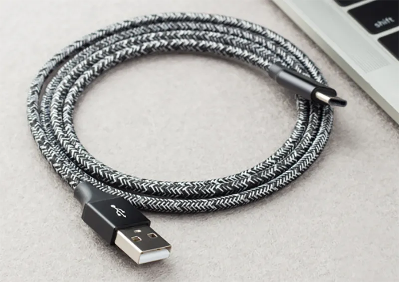 USB-kabel 1m 3ft 2M 6ft 3M 10ft Braid Micro USB Cord 2.4A Fast Data Sync Type C Oplaadlijnen voor Telefoon X Huawei P30 LG Android