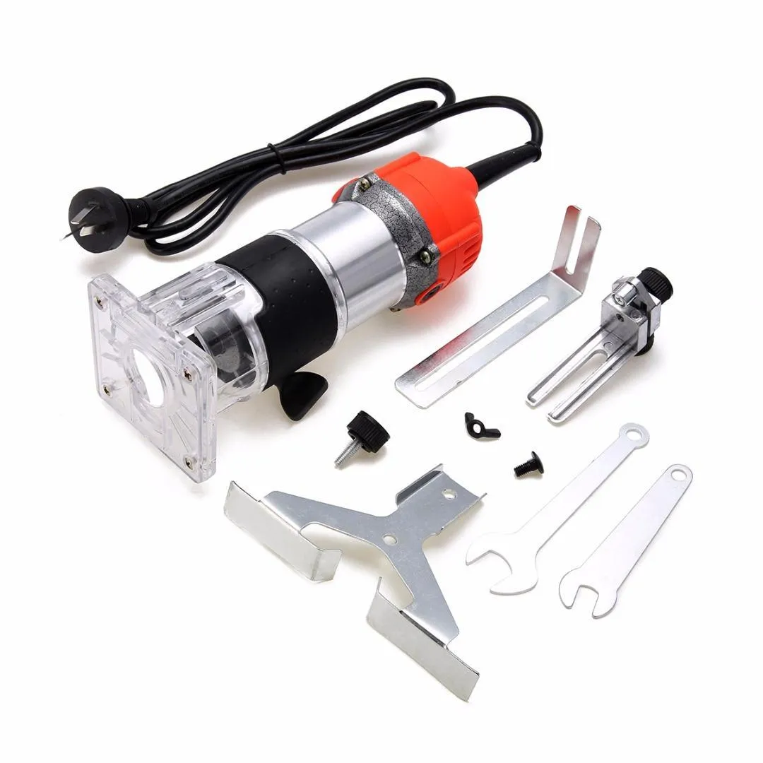1Set 800W 220V Electric Hand Trimmer Wood Laminate Palm Router Joiner Tool 30000RPM 6.35mm Collet Diameter
