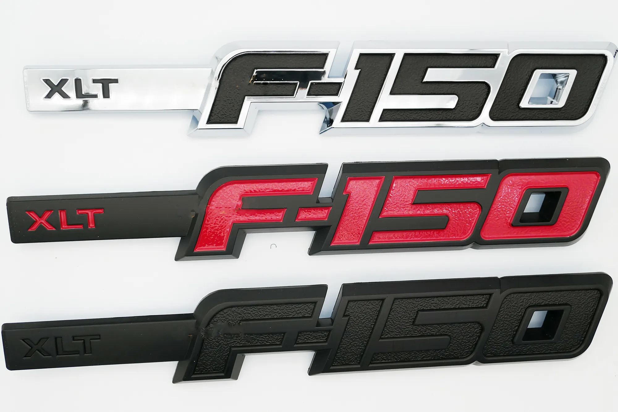 2 NEW CHROME 2009 2014 F150 XLT TRITON FENDER EMBLEM BADGES EMBLEMS