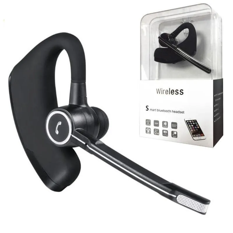 V8 V8S Bluetooth-hoofdtelefoon V4.1 Business Stereo Oortelefoons met Microfoon Draadloos Universeel Voice Report Number Handfree Oortelefoon