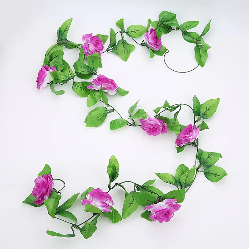 Artificial Flower Garlands Wholesale Vine Hanging Silk Rose Ivy Wedding ...