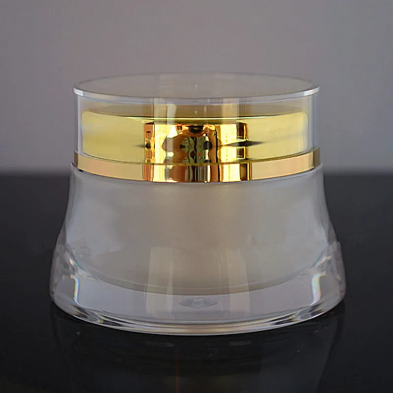 50g Luxus Mini Creme Flasche Glas Dosen Leere Kosmetikbehälter Acryl Gläser Make-up-Tool schnelle Lieferung F1744