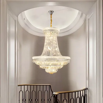 LED Modern Crystal Chandelier American Crystal żyrandole światła opraw hotelowy lobby lobby villa schodki