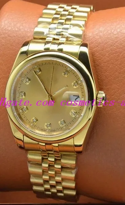 Montre de luxe 7 Style hommes 36mm 116203 acier or 18 carats diamant cadran automatique mode hommes montres montre-bracelet
