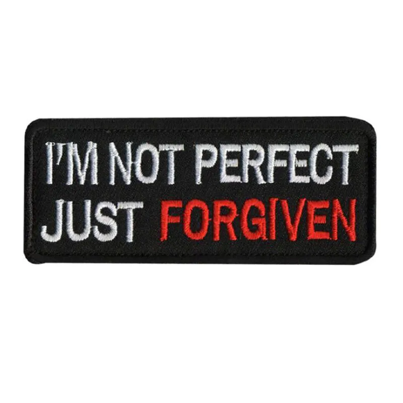 Set of 3 Embroidery Iron-on Funny Tactical Patches forgive 