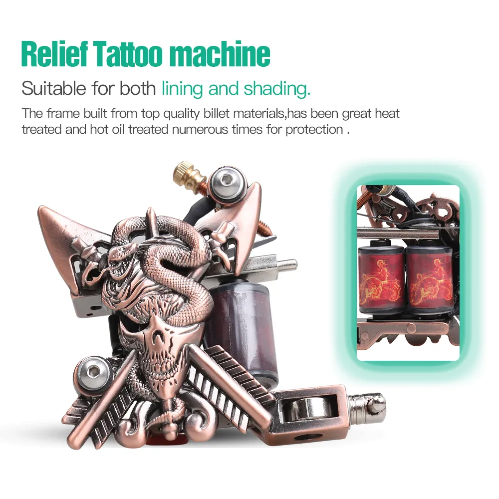 Beginner Tattoo Kit Set 2 Machine Gun Color Ink Power Supply Needle Grip  Tip Box