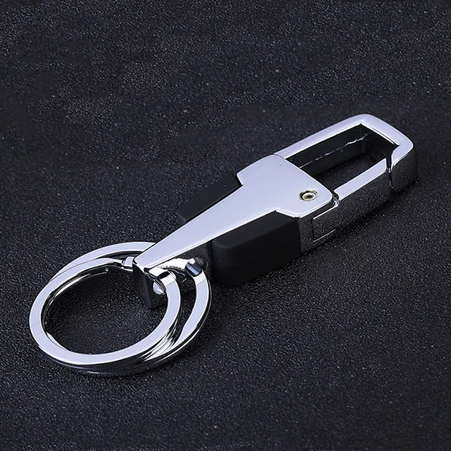 Toptan Metal Anahtarlık erkek Asla Pas Araba Bel Anahtar Yüzükler taşınabilir Özel Logo Anahtarlık Kadınlar Dayanıklı Çift Halka Tasarım DH0845