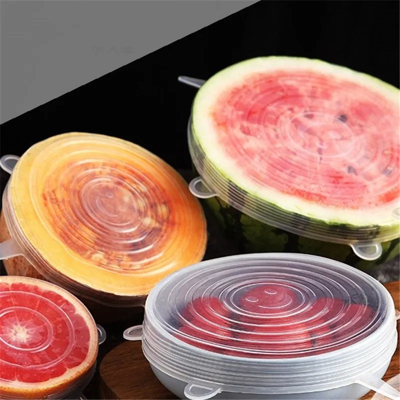 Silicone -keeping Cover Food Sealing Cover Zero Waste Kitchen Accessories Reusable Protective Film Container yq01973