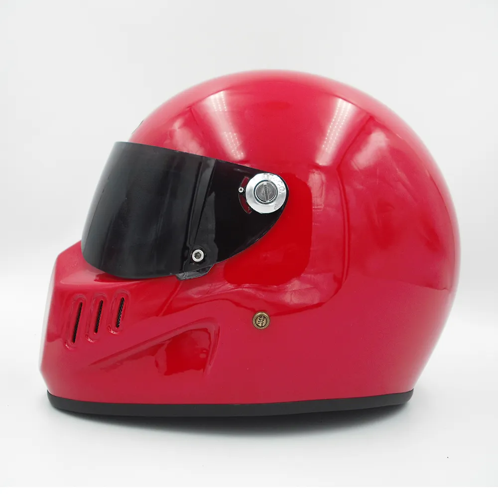 Motorcycle Full Face Helmet Cruiser Fiberglass Helmet With Black Shield