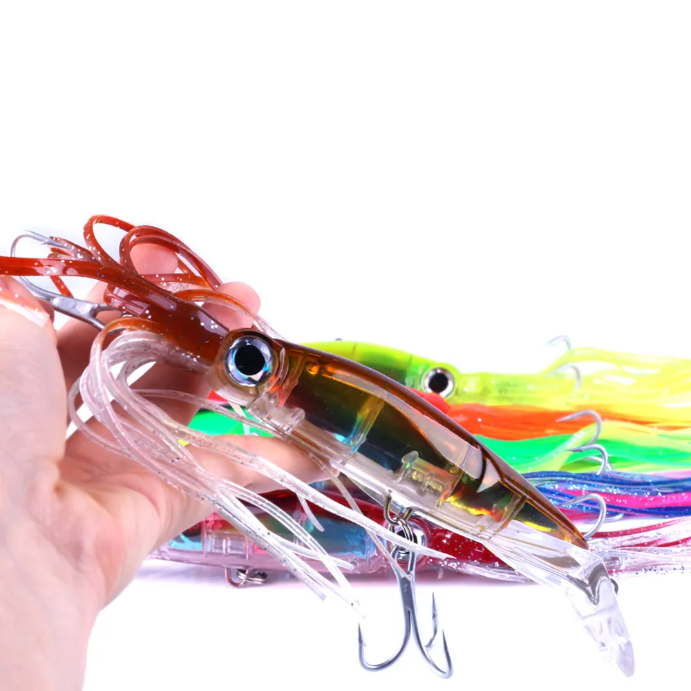 New Arrival Sleeve-Fish Fishing Tackle 14cm 40g octopus Squid Lure Hard Plastic Fishing Lure Trolling Bionic isca Artificial Minnow BAIT