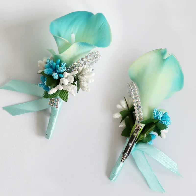 Bruiloft bloemen bruiloft bruidegom Groomsman boutonniere kunstmatige bloem corsage man pak broche clip-on voor bruidsfeestdecoratie