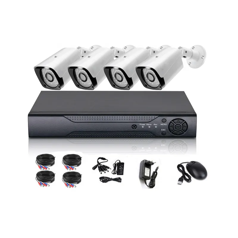 4CH CCTV Kamera Kiti Açık 1080 P Full HD Güvenlik Kamera Sistemi için güç kaynağı video kablosu dahil