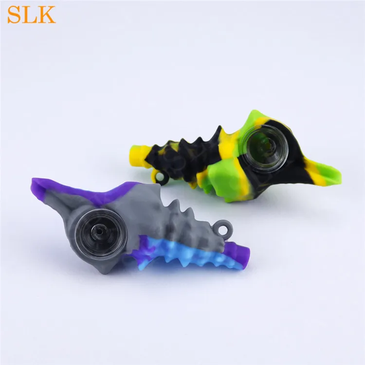 Söt conch design silikonrör bärbar mini bubbler pipes siliklab nyaste försäljning rökning accessoarer glas pipe heady sked