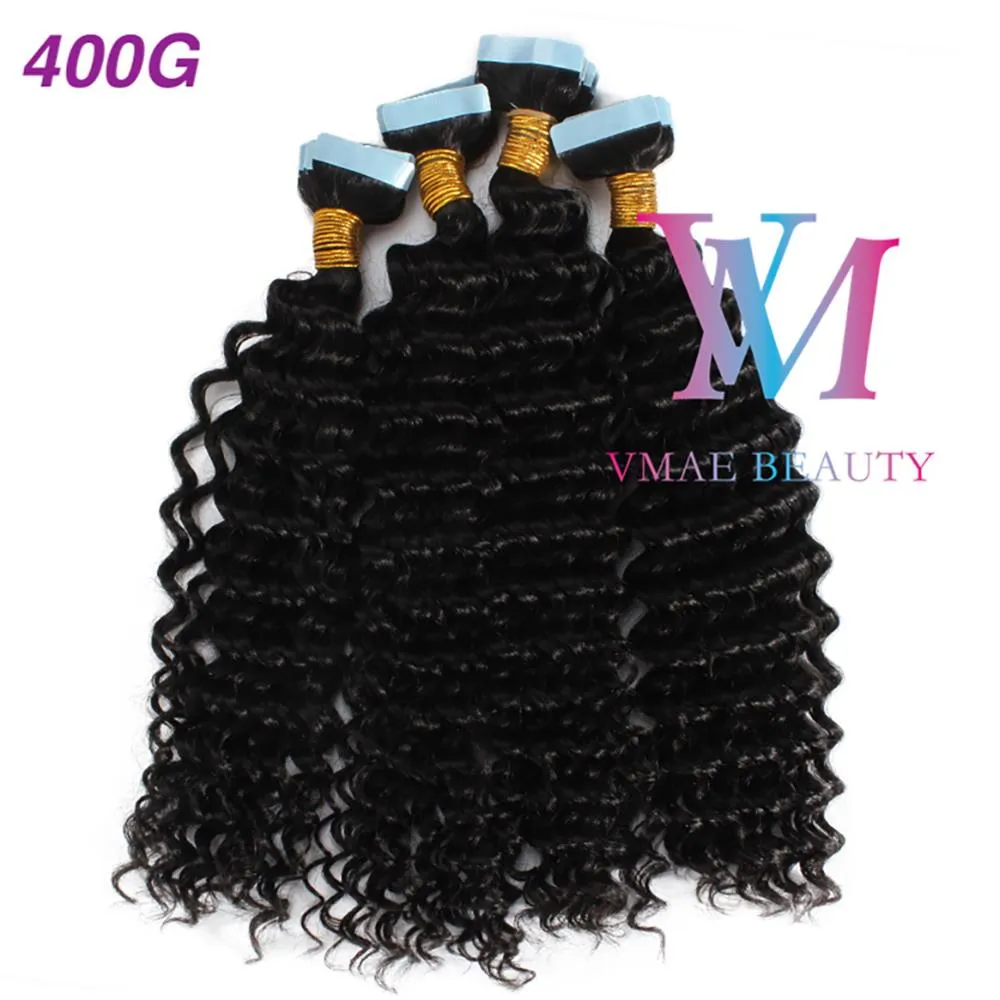 Cinta de color natural VMAE en seda Recta Afro Rizado Cuerpo rizado Onda de agua profunda 4A 4B 4C Extensiones de cabello humano virgen brasileño Remy