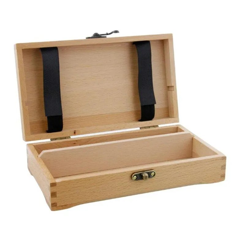 Boîte de rangement en bois Case Lock Buckle Portable Isolation Board Stash Container Pour Plateau Fumer Herb Grinder Cigarette Handroller Rolling