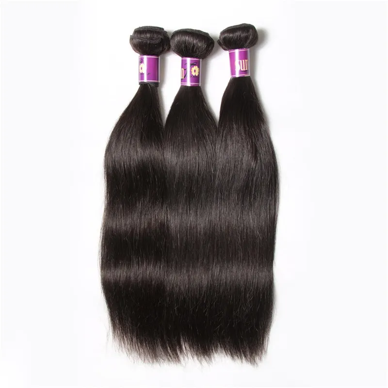 Cabelo virgem malaio feixes retos 6A malaio remy tece 100g / strand 4 Pacotes por lote não transformados remy extensões de cabelo não transformados