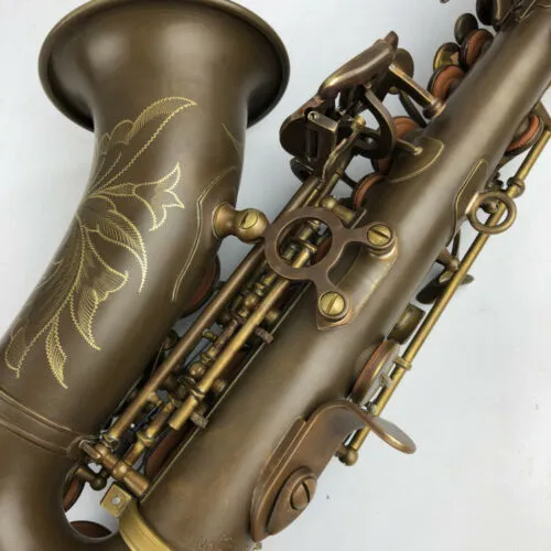 Ny antikoppar Sopran Saxofon BB Curved Saxofone High F # With Case Good Condition Custom B Flat Sax
