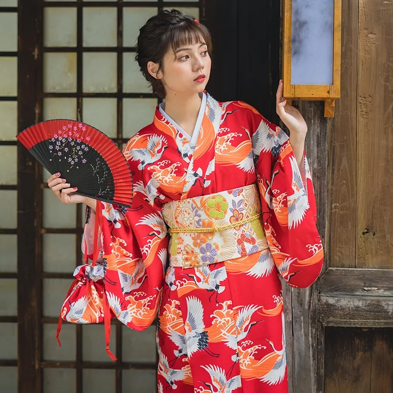 Kimono Abito tradizionale giapponese con Obi Geisha Cosplay Yukata -   Italia