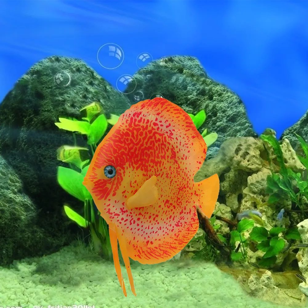 Glowing Aquarium Simulation Tropical Fish Floating Moveable Fake Fish Tank Toys Simulation Landscape Aquarium Decoration248y