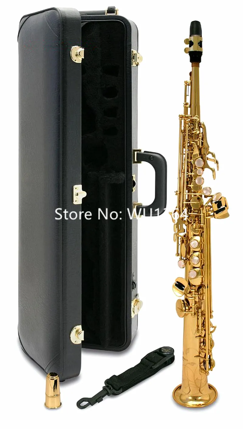 Hot Selling MARGEWATE Brand S-901 B flat Soprano Saxophone Brass Music Instruments Sax With Case Mouthpiece Free Shipping