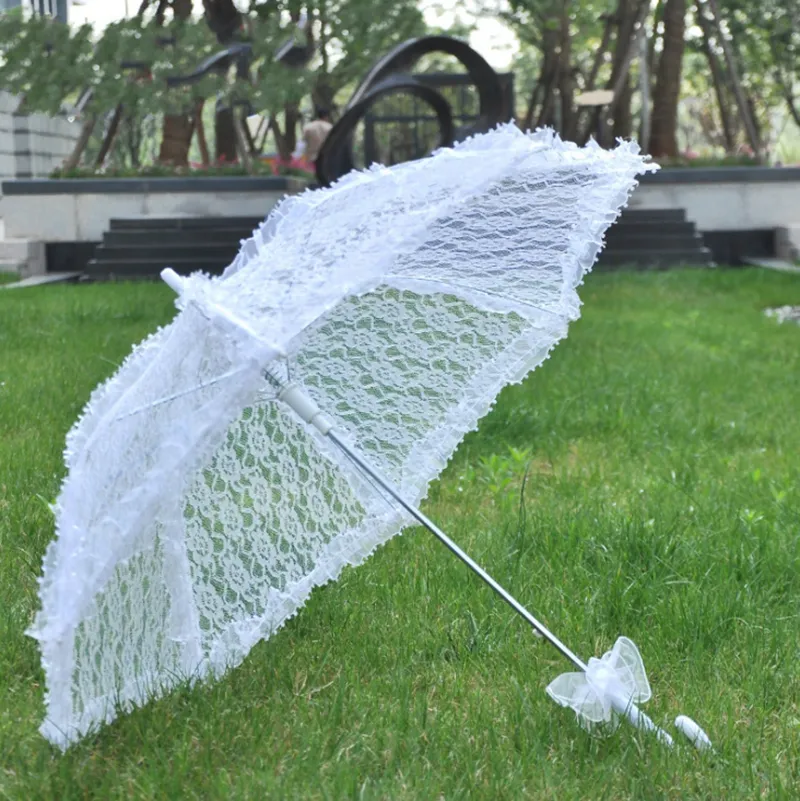 Lace Umbrella Wedding Umbrella Embroidery Lace Parasol Umbrellas Wedding Decoration