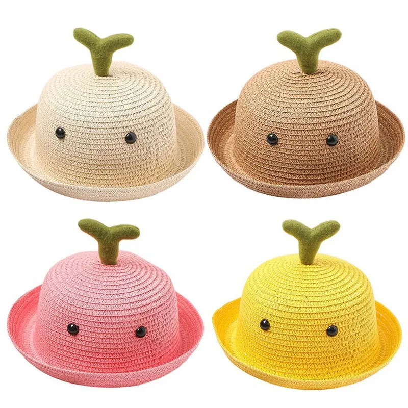 파나마 여름 어린이 밀짚 모자 아기 소녀 양산 버켓 모자 소년 귀여운 잔디 손으로 만든 비치 모자 2-6 올드