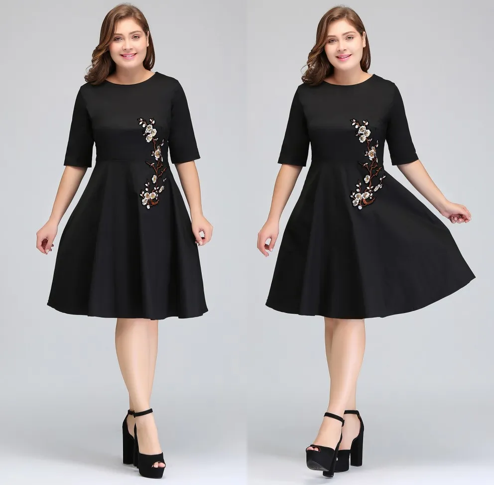 4XL Plus Size Women Vintage Rockabilly Dresses 1950s Audrey Hepburn Style Short Party Cocktail Dress Women Work Dress Formal FS0794