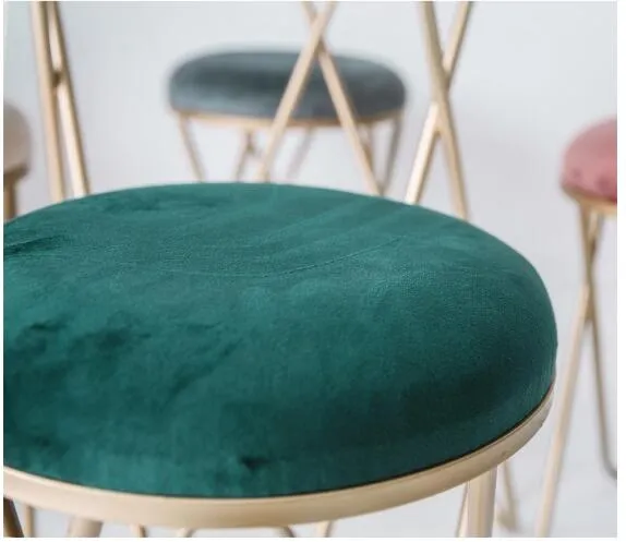 Iron Art Cosmetic Bench Dression Chair Croom Furniture Nordic Restaurant Restauran