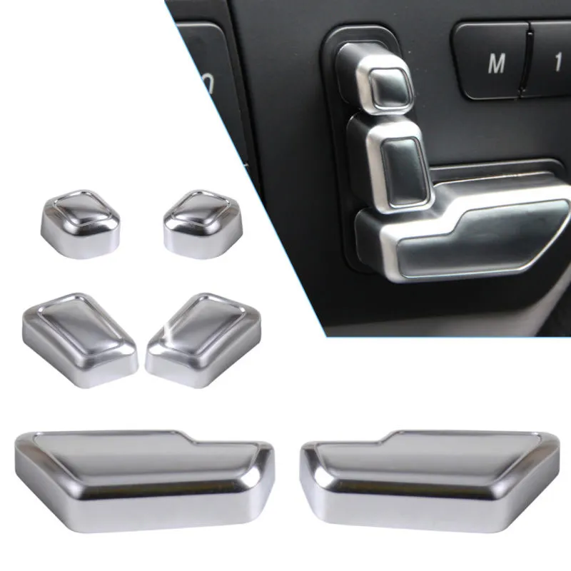 6pcs Car Door Seat Adjust Button Switch Cover Trim Chrome For Benz EW212 218 CLS GL K GL ML Class GL450