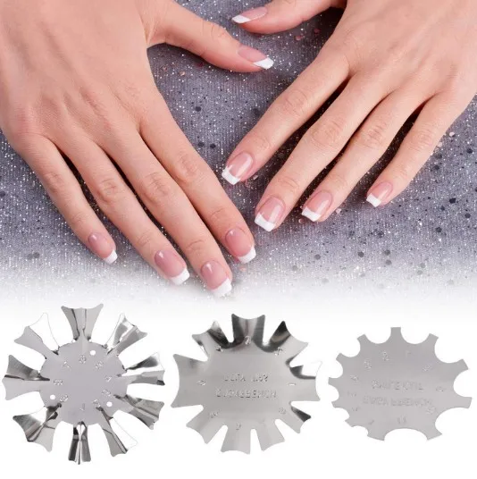 Nail Art Manikür Kenar Düzeltici Seti Fransız Tırnak Gülümseme Hattı Kesici Akrilik Jel Kesici Aracı Fransız Çelik Hamal