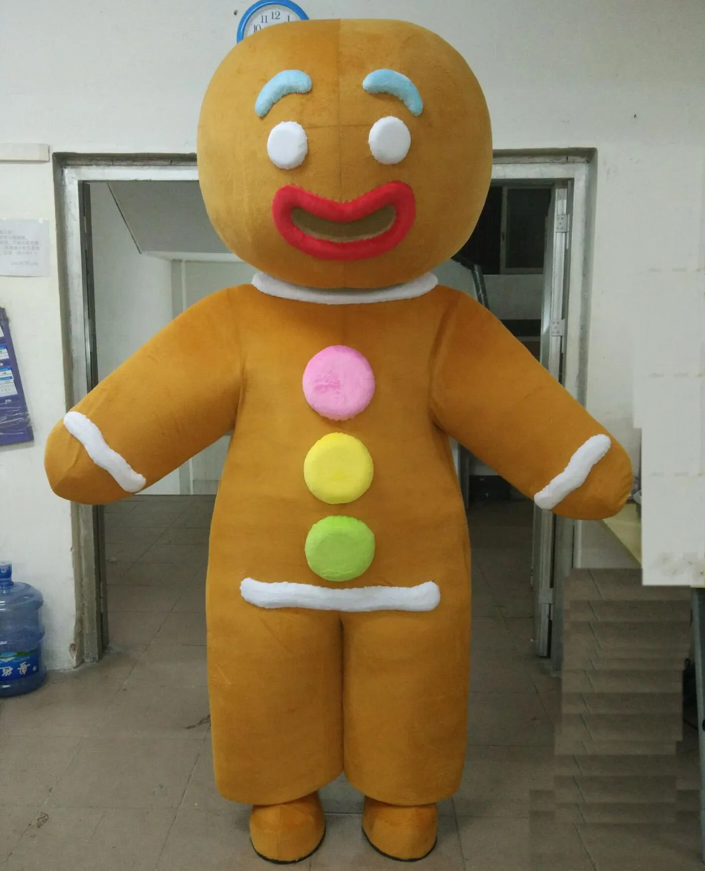 2019 fábrica de venda quente da cabeça adulta engraçada gingerbread homem fantasia de mascote para adultos ao desgaste