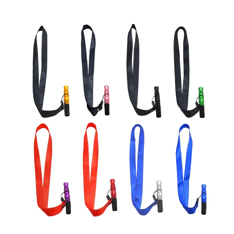 Date Coloré Portable Corde Longe Sling Silicone Aluminium Embouchure Embouchures Pour Narguilé Shisha Fumer Tuyau Poignée Gâteau Chaud DHL Gratuit