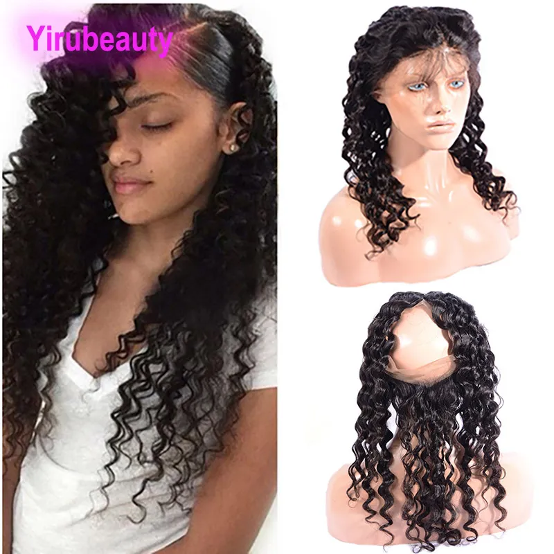 Peruvian Virgin Human Hair 360 Spets Frontal Deep Wave Pre Plucked Hair Extensions With Baby Hair from Yiruhair