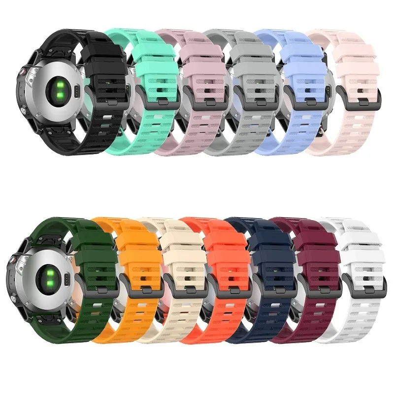 Soft Silicone Replacement Watch Band Strap för Garmin Fenix ​​6x 6 6s Pro 5s 5S plus 26mm 22mm 20mm armbandsarmband Starp 100pcs / lot