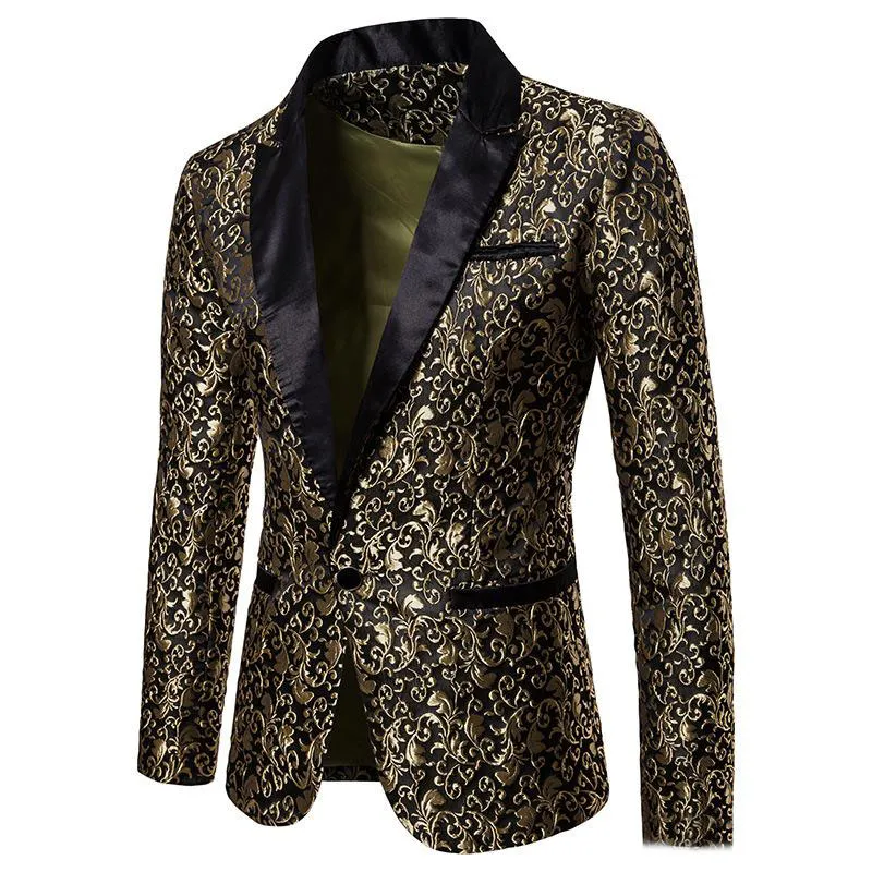 Slim Fit Blazer hommes 2019 nouveauté hommes Floral Blazers Floral robe de bal Blazers élégant mariage Blazer et costume veste Men221u