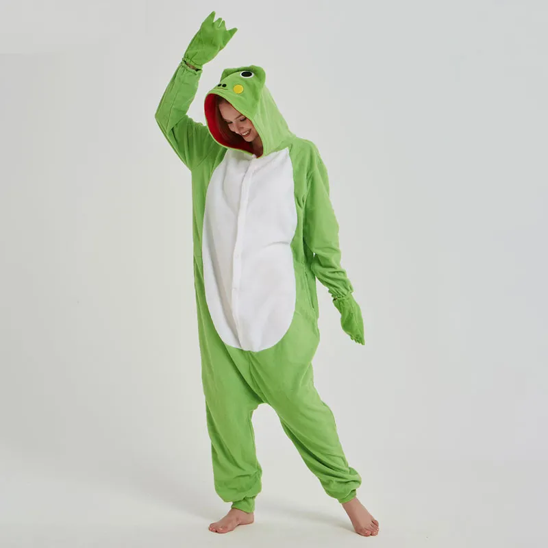 Animal Kigurumi Vert Grenouille Onesie Bande Dessin e Pyjama