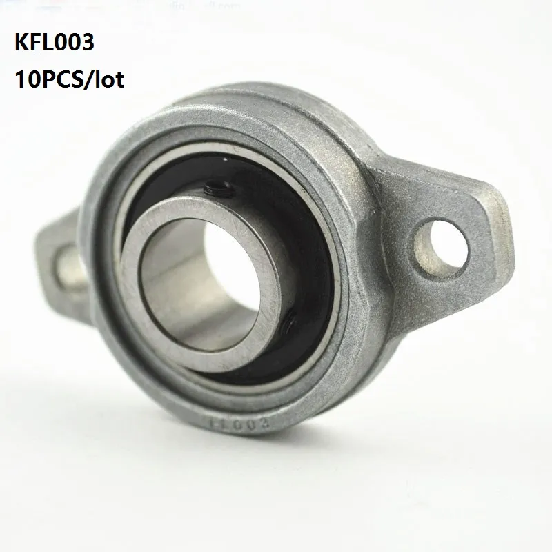 10st / lot KFL003 FL003 17mm Zinc Alloy Bearing Units Pillow Block Lager Fläns Block lager för CNC router delar