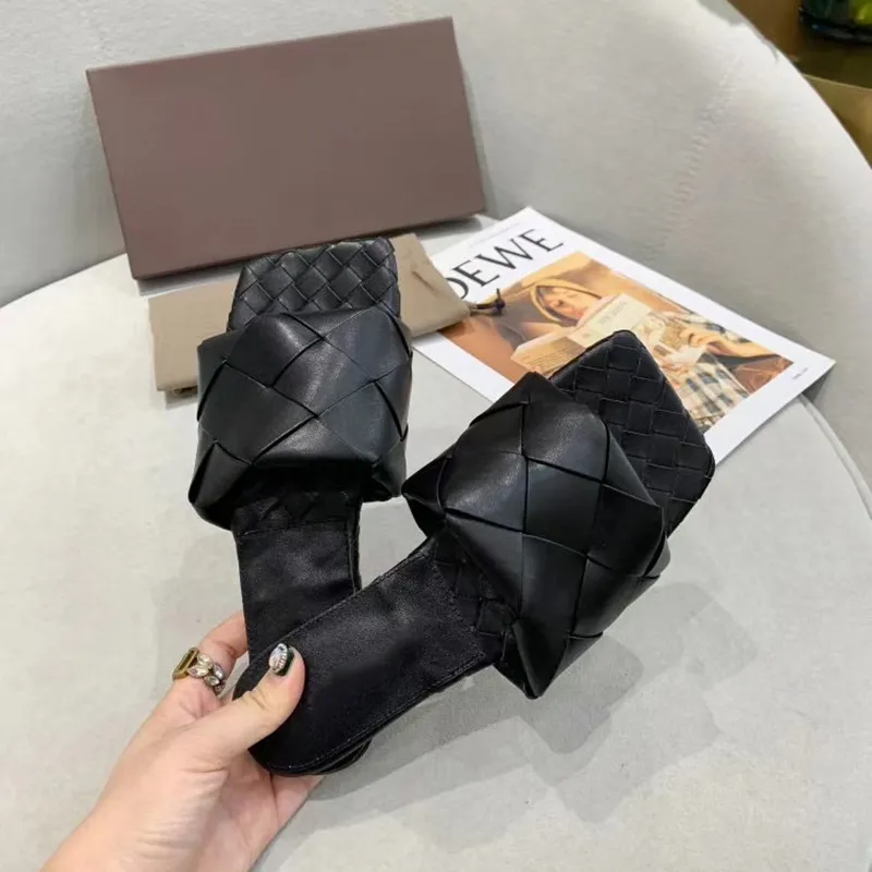 Sexy Woven Leather High Heel Lido Woven Sandals With Squared Sole