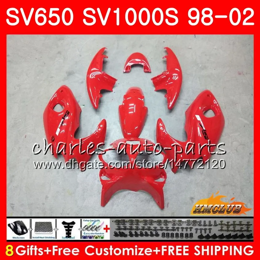 Corpo para suzuki sv650s sv400s todos os vermelhos quentes sv1000s 98 99 00 01 02 26HC.1 Sv 650 400S 1000S SV650 SV650 SV400 S 1998 1999 2000 2002