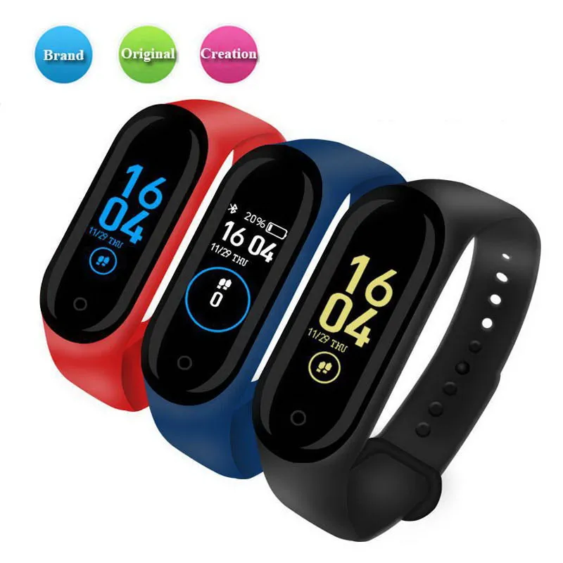 Nova M4 Inteligente Pulseira Esporte Rastreador De Fitness Relógio Inteligente Monitor de Freqüência Cardíaca Calorias À Prova D 'Água IP67 Banda Inteligente Relógio de Moda