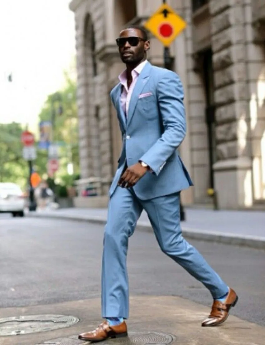 Baby blue tuxedo shoes top