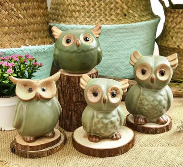 Nordic creative cartoon owl desktop decoration living room children's room ceramic home living room decoration furnishings