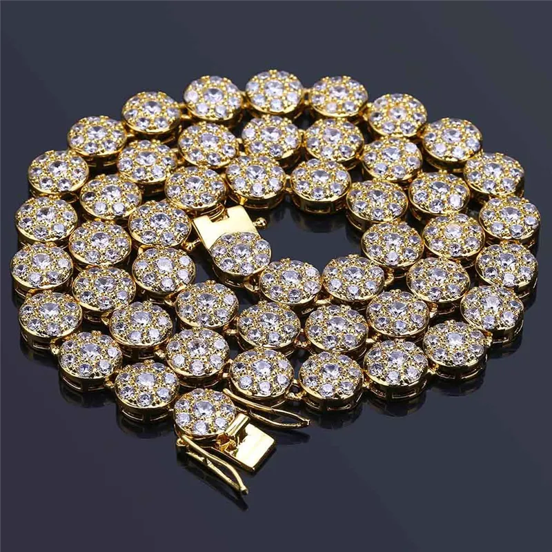 Or Argent Couleurs Iced Out Chaînes Hommes Bijoux Hip Hop CZ Lien Chaîne Collier Diamant Hommes Bijoux